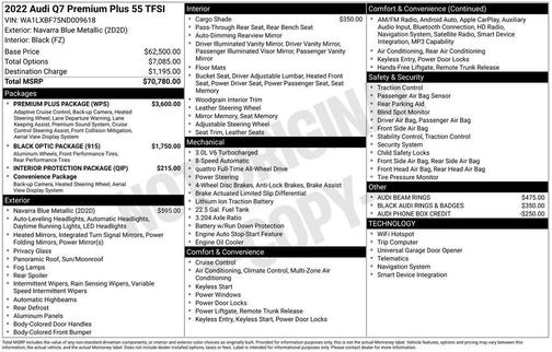 2022 Audi Q7 55 Premium Plus