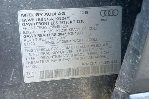 Monsoon Gray Metallic 2020 Audi Q5 45 Prestige