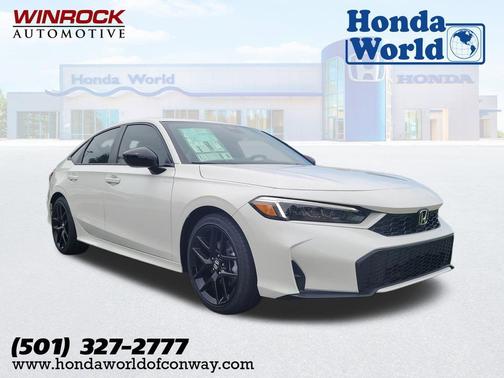 Platinum White Pearl 2026 Honda Civic Hybrid Sport