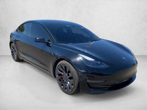 Solid Black 2023 Tesla Model 3 Performance