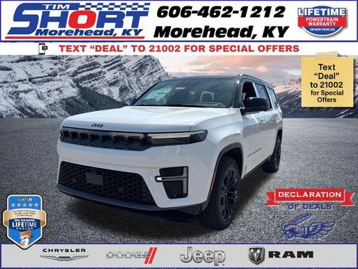 Bright White Clearcoat 2026 Jeep Grand Wagoneer Summit Obsidian 4x4