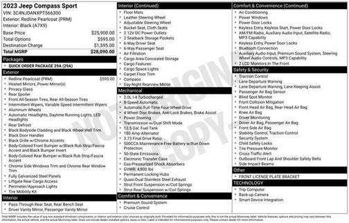 Redline Pearlcoat 2023 Jeep Compass Sport
