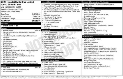 Phantom Black 2025 Hyundai SANTA CRUZ Limited