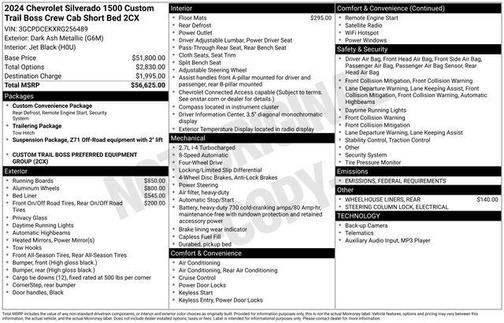2024 Chevrolet Silverado 1500 Custom Trail Boss