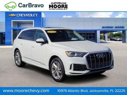 Carrara White 2021 Audi Q7 45 Premium Plus