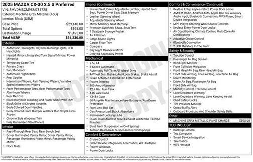 2025 Mazda CX-30 2.5 S Preferred Package