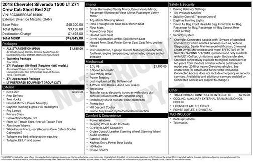 2018 Chevrolet Silverado 1500 2LT