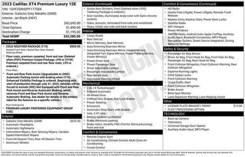 Galactic Gray Metallic 2023 Cadillac XT4 Premium Luxury