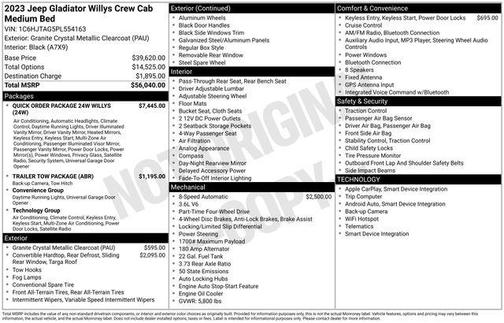 2023 Jeep Gladiator Willys 4x4