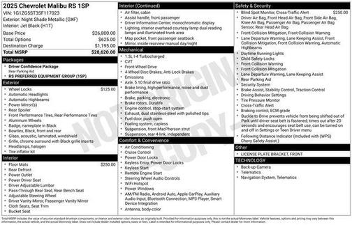 2025 Chevrolet Malibu FWD RS