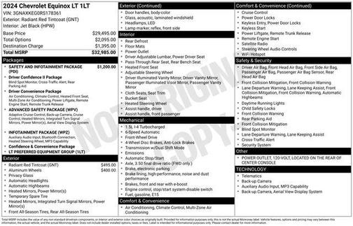 Radiant Red Tintcoat 2024 Chevrolet Equinox 1LT