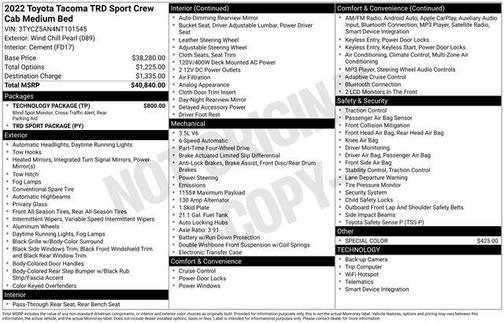 2022 Toyota Tacoma TRD Sport