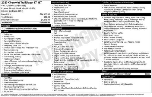 Mosaic Black Metallic 2023 Chevrolet Trailblazer LT