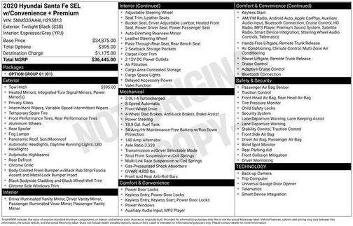 Twilight Black 2020 Hyundai SANTA FE SEL 2.4