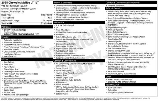 Sterling Gray Metallic 2025 Chevrolet Malibu FWD 1LT