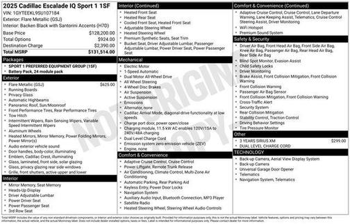 2025 Cadillac Escalade IQ Sport 1