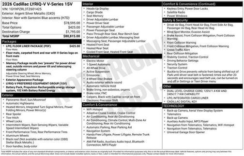2026 Cadillac LYRIQ V