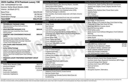 2025 Cadillac XT4 Premium Luxury