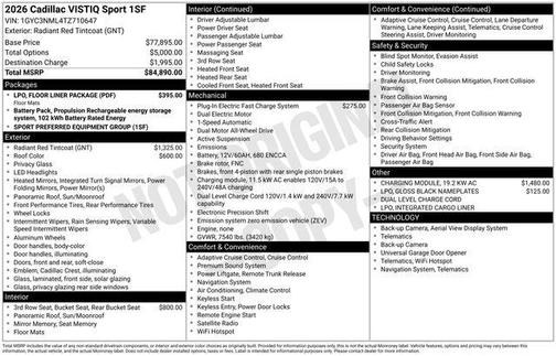 2026 Cadillac VISTIQ Sport