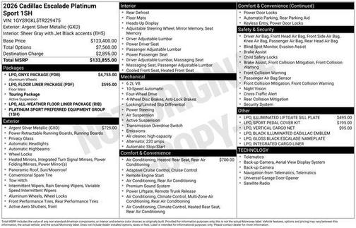 2026 Cadillac Escalade Sport Platinum