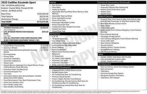 2025 Cadillac Escalade Sport
