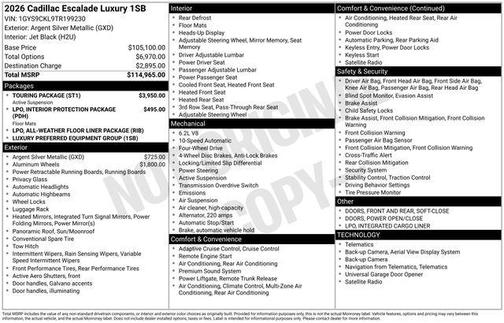 2026 Cadillac Escalade Luxury