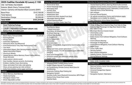 Black Cherry Tintcoat 2025 Cadillac Escalade IQ Luxury 2