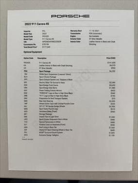 2022 Porsche 911 Carrera S