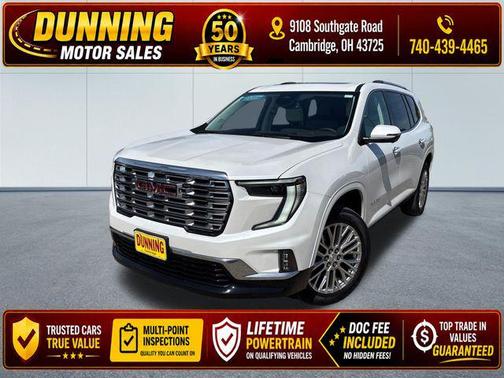 White Frost Tricoat 2025 GMC Acadia Denali