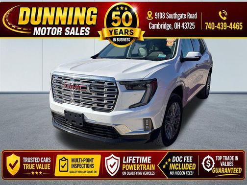 White Frost Tricoat 2025 GMC Acadia Denali