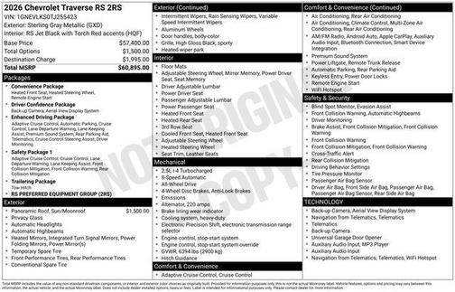 2026 Chevrolet Traverse RS