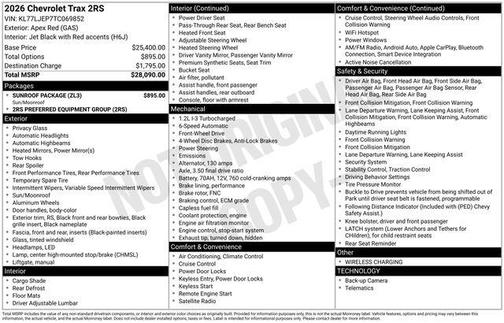 2026 Chevrolet Trax FWD 2RS