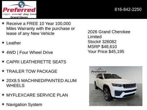 Bright White Clearcoat 2026 Jeep Grand Cherokee Limited