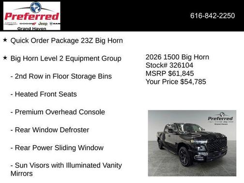 Diamond Black 2026 RAM 1500 Big Horn/Lone Star