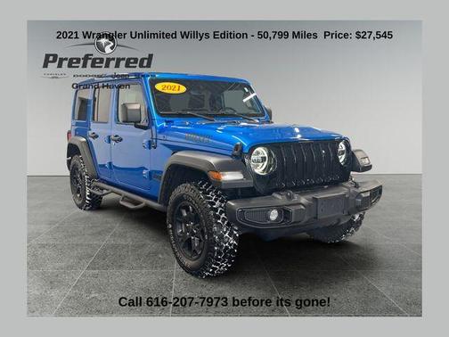 Hydro Blue Pearl 2021 Jeep Wrangler Unlimited Sport