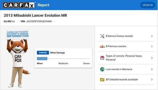 2013 Mitsubishi Lancer Evolution MR