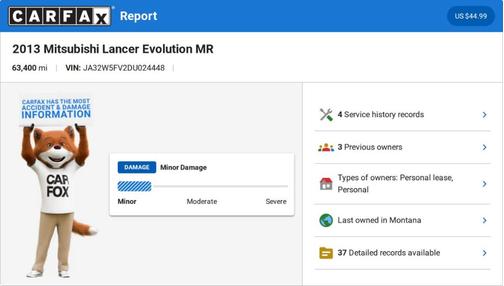 2013 Mitsubishi Lancer Evolution MR