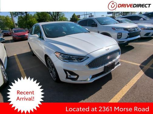 White Platinum Metallic Tri-Coat 2019 Ford Fusion Titanium