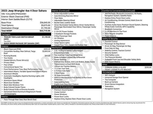 Black Clearcoat 2023 Jeep Wrangler 4xe Sahara