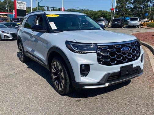 White Metallic 2025 Ford Explorer Platinum