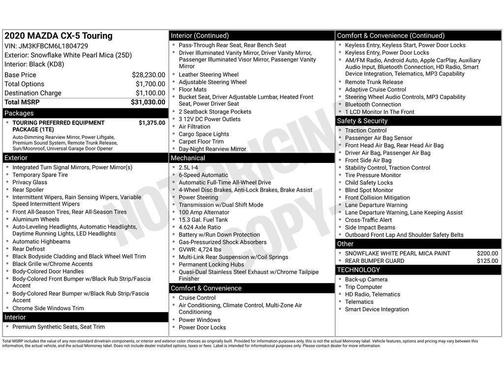 Snowflake White Pearl 2020 Mazda CX-5 Touring