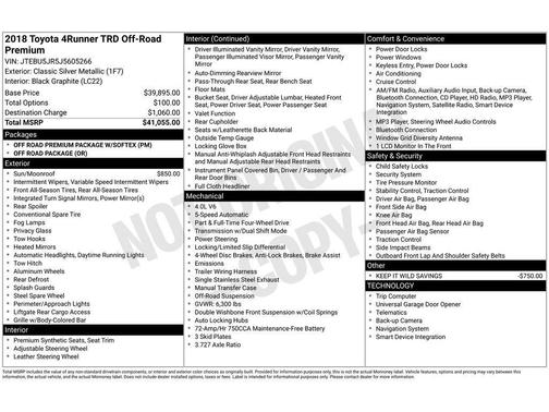 Classic Silver Metallic 2018 Toyota 4Runner TRD Off Road Premium