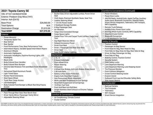 Predawn Gray Mica 2021 Toyota Camry SE