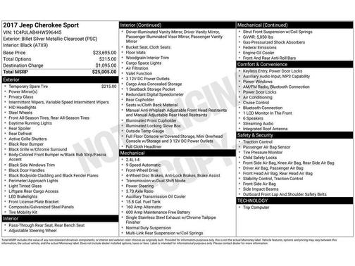 Billet Silver Metallic Clearcoat 2017 Jeep Cherokee Sport