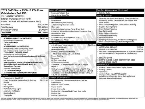 Gray 2024 GMC Sierra 2500 AT4