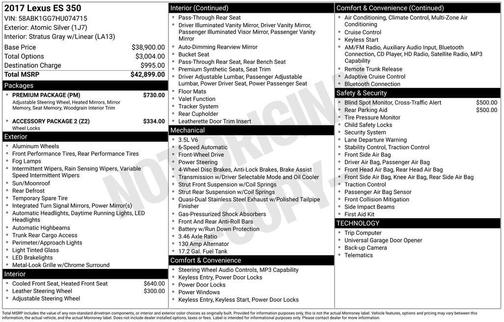 2017 Lexus ES 350 Base
