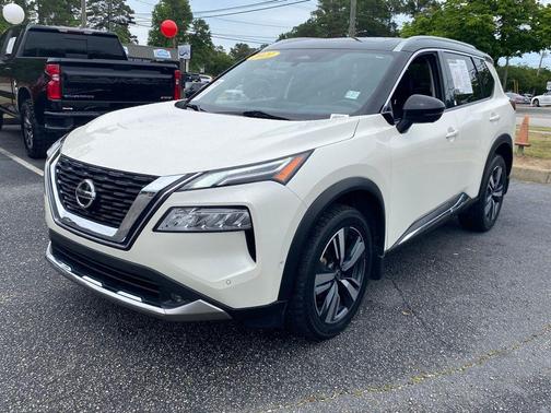 White / Black 2021 Nissan Rogue Platinum