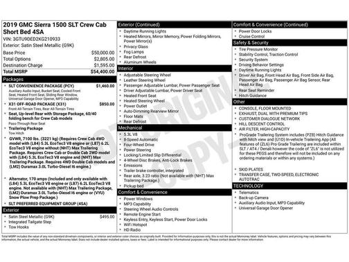 Steel Metallic 2019 GMC Sierra 1500 SLT