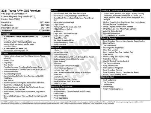 Magnetic Gray 2021 Toyota RAV4 XLE Premium