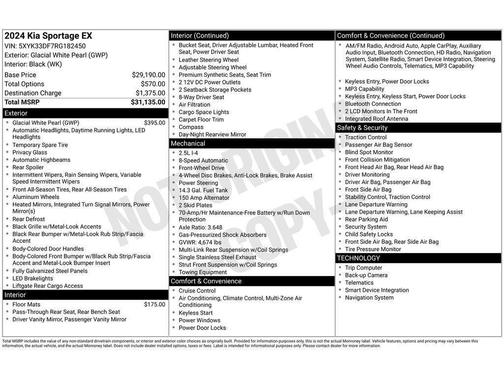 Glacial White Pearl 2024 Kia Sportage EX